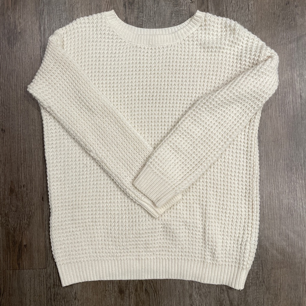 Forever 21 Cream Textured Knit Sweater